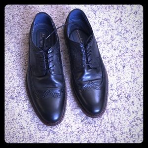 Black wingtip shoes